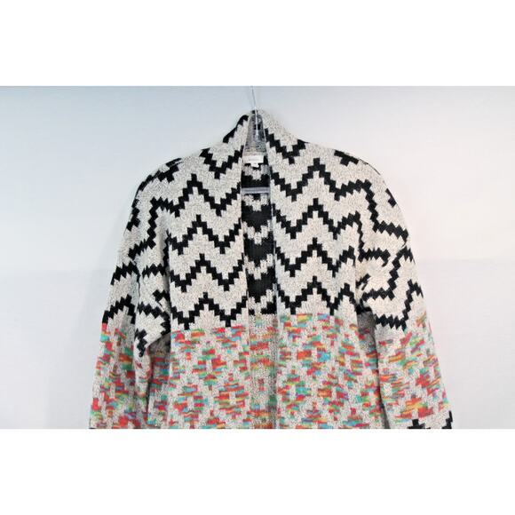 Debut by Dreamers Sweater Atzec Tribal Open Cardigan Womens size L Duster - Picture 2 of 7